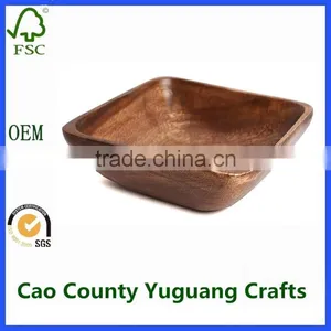 Square Snacks Salad Wooden Food Serving Bowls thumbnail-2