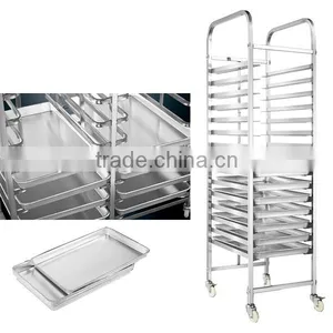 Kitchen Food Trolley Stainless Steel GN Pan Shelf Cake Cart thumbnail-1