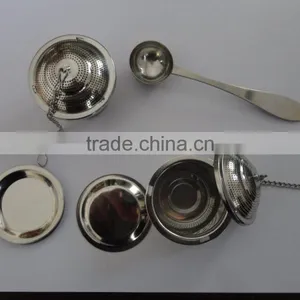 Stainless Steel Loose Leaf Tea Strainers Filter 2 Sets With Spoon thumbnail-3