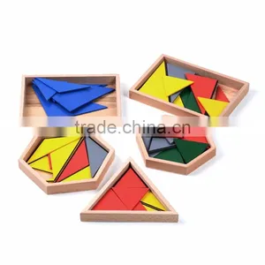 Wooden Toy Montessori Set Constructive Triangles With 5 Boxes thumbnail-1