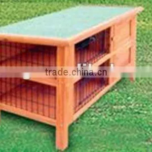 Two Floor Wooden Rabbit Hutch thumbnail-1