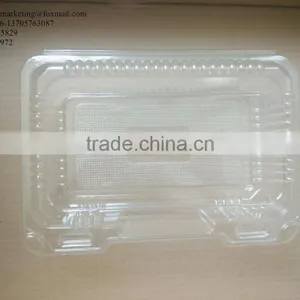 High Quality BOPS Clamshell Hinged Plastic Food Container for Bakery, Salad, Cake, Sushi and Pastry thumbnail-3