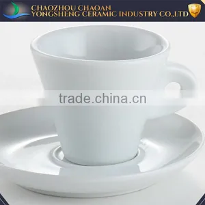 White Ceramic Espresso Cup Set Coffee Cup and Sauser Customized Logo thumbnail-4
