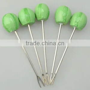 Factory Wholesale Stainless Steel Watermelon Shaped Fruit Forks With Holder thumbnail-2