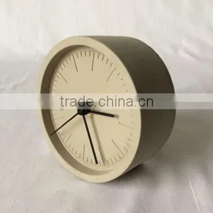 Mini Round Shape Decorative Plain Concrete Table Clock thumbnail-2