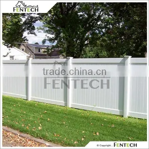 Fentech White Privacy Decorative Decorative Vinyl Fencing With Gothic Fence Post Caps thumbnail-1