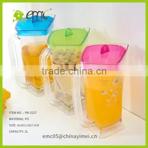 2L Hot and Cold Plastic Water/juice/tea Bottle With Color Lid thumbnail-1