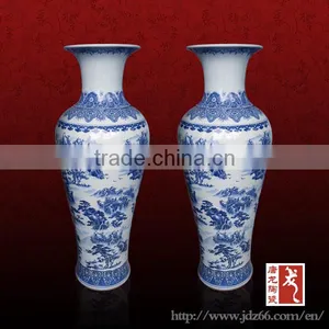 Hand Painted Chinese Antique Tall Porcelain Decoration Flower Vases thumbnail-1