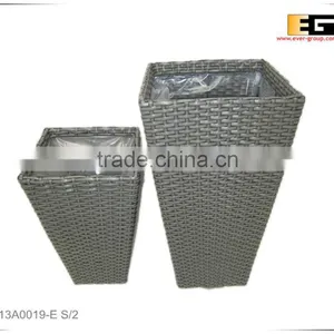 Square PE/Plastic Rattan With Liner Deco Planter thumbnail-1
