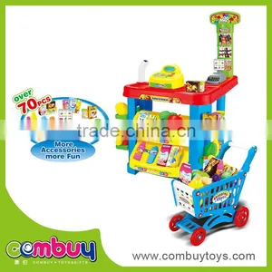 Hot Sale Kids Play Shopping Cart Trollry Set Supermarket Toys thumbnail-1