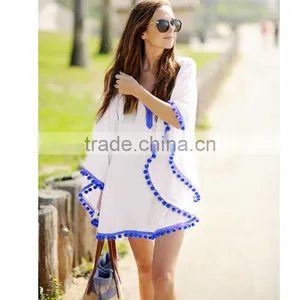 Romantic Beach Sunscreen Saida De Praia Swimwear Bikini Beach Cover Up Summer Swimsuit Cover Up Hot Summer Beach Wear for Women thumbnail-4