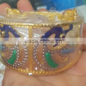 Peacock Broad Hand Carved Gold Plated BRACELET BANGLE KADA thumbnail-2