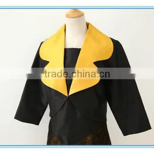 High Quality Lace Stitching Contrast Color Neck Collar Design Of Ladies Suits thumbnail-5