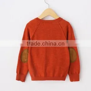 V Neck Long Sleeve One Pocket Plain Color Toddler Sweater thumbnail-2