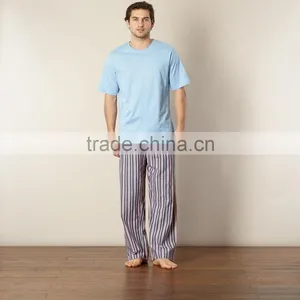Blue Striped Short Sleeve Jersey Pyjama Set thumbnail-1