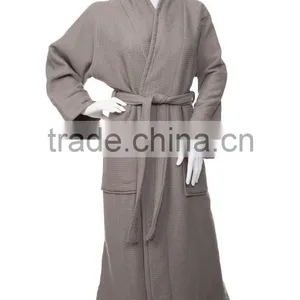 100% Premium Cotton Quick Dry Unisex Waffle Weave Bath Robe thumbnail-3