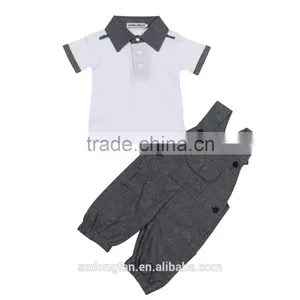 Wholesale Boutique Kids Jean Pants Baby Clothes Set Summer Denim Overalls for Baby Boy thumbnail-2