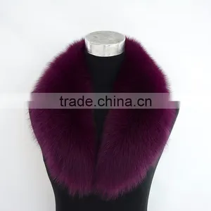 Myfur Women Cotton Padded Coat Dyed Blue Fox Fur Collar in Grey Color thumbnail-4