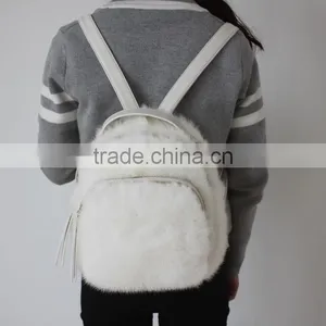 Myfur Luxury Real Mink Fur Lady Backpack Handbag Leather Bag Wholesale thumbnail-2