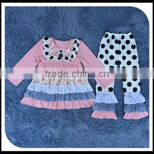 2016 Giggle Moon Remake Outfits Wholesale Children's Boutique Clothi Cotton Dress and Pant Ruffle Outfits thumbnail-4