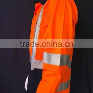 Long Sleeve Hi-vis Cotton Drill Safety Shirts thumbnail-5