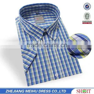 Stylish Men T-shirts Cheap Fancy Plaid Fabric Korean Men T-shirt thumbnail-1