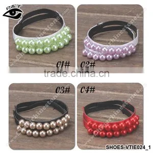 Elastic Shoe Straps With Pearls Decoration 7 Colors Shoelace for Women Shoes thumbnail-2