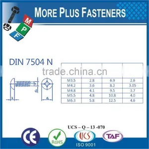 Made in Taiwan DIN 7504N Pan Head DIN 7504P Flat Head DIN 7504K Hex Head Self Drilling Screws Stainless Steel Carbon Steel Zinc thumbnail-5