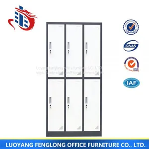 Chinese Furniture KD 6 Door Storage Wardrobe Color Metal Used School Lockers thumbnail-1