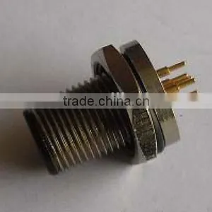 M12 Male Panel Solder Type Front Mounting Waterproof Connector thumbnail-1