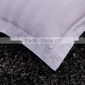 100% Cotton Duvet Cover Sets 3cm Strips Jacquard Design White Color Bed Sheets Sets thumbnail-5