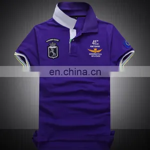 2016 Apparel Sale Quality Custom Design Wholesale Short Sleeve Applique Embroidery Jacquard Rib Polo Shirt thumbnail-1