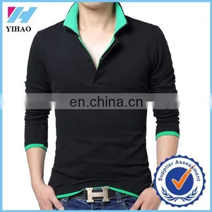 Dongguan Yihao Mens Fashion t Shirts High Quality 2015 New Fall Fashion Men's Long Sleeve T Shirt Lapel 3XL 4XL 5XL thumbnail-1