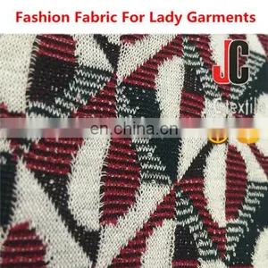 Durable Stretch Fabric Recycled Polyester Rayon Spandex T/R Yarn Dyed Jacquard Stretch Knit Fabric thumbnail-4