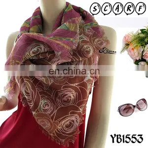 2017 Zhejiang Provence Top Fashion Double Printing Digital Printing Polyester Scarf Factory Hot Sell Malaysia Hijab thumbnail-3