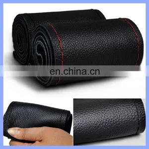 Hand Sewn Car Steering Wheel Sets Manufacturers Selling Universal For All Cars Real Leather Car Steering Wheel Cover thumbnail-5