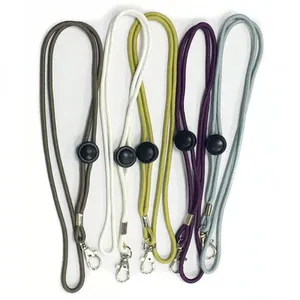 High Quality Custom Woven Logo Round Cord Lanyard With Swivel J Hook, Rope Lanyard thumbnail-5