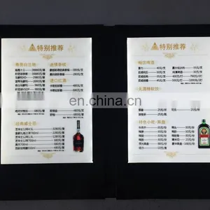 White Color Rechargeable Magnetic Acrylic Leather Material Restaurant Hotel Double Side Lighting LED Menu thumbnail-5