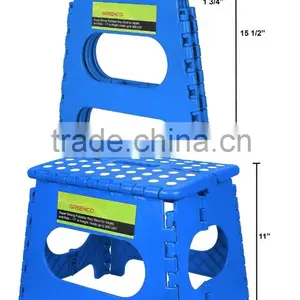 Greenco Super Strong Foldable Step Stool for Adults and Kids - 11 Inches in Height, Holds up to 300 Lb - 2 Pack - (Blue, Green) thumbnail-6