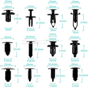 OEM 240pcs 12Sizes Black Auto Body Fastener, Trunk Bumper Fastening Tools thumbnail-2