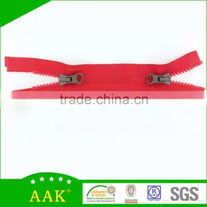 3# Plastics Zippers Bags Delrin Open End Double Sliders Zippers With Thumb Puller thumbnail-1