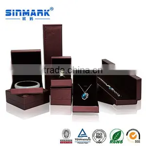 China Manufacturers Wholesale Wine Red Custom PU Jewelry Box thumbnail-2
