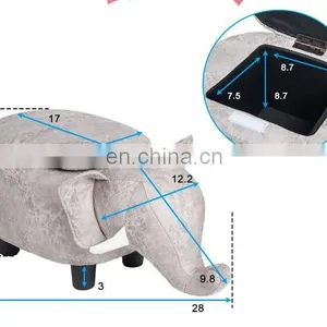 Animal Elephant Shaped Kids Storage Stool for Living Room Furniture thumbnail-2