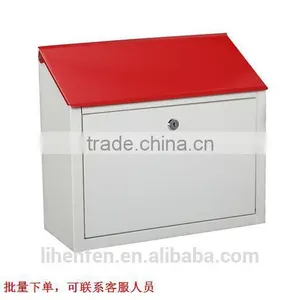 Metal House Mailbox for Residential Wall-mounted Blue Powdercoated Finish Waterproof Outdoor Used thumbnail-2