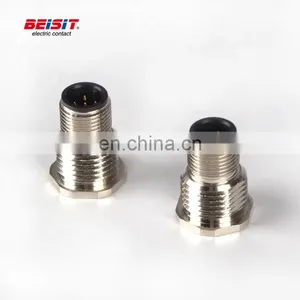 Male Female Electric Automotive Application Binder M12 Circular Connector IP67 Solder Brass With Gold Plated IEC 61076-2-101 thumbnail-1