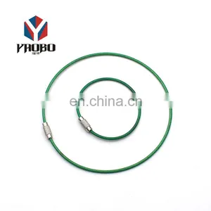 Good Quality Durable Wire Keychains Rings With Chain Screw Stainless Steel Cable Key Ring thumbnail-5
