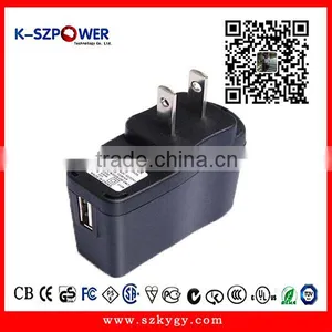 2015 F-series 5W K-051000 Switching Power 5v 1a USB Adapter US Plug With CE UL thumbnail-1