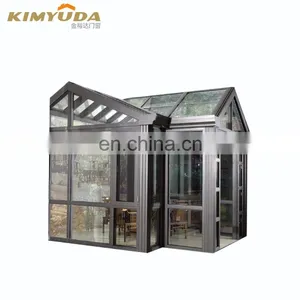JYD Factory Customized Construction Aluminum Panels Glass Houses Modern Glass Sunroom Glass Roof Panels Houses Sun Room System thumbnail-2