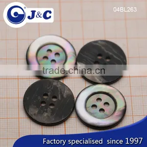 Blacklip Shell Buttons, Mop Sea Shell Buttons, 4 Holes Round Shirt Button thumbnail-2