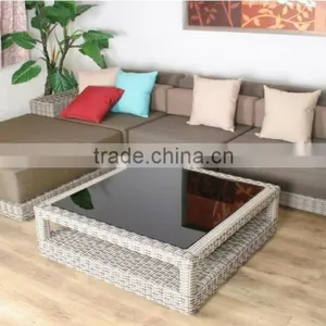 Waterproof PE Wicker Sectional Sofa Outdoor Furniture Rattan Sofa Set thumbnail-5